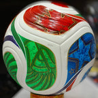 Premium Size 5 Soccer Ball – Tournament Style Football – PU Leather Training & Match Ball – White Multi-Color