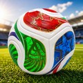 Premium Size 5 Soccer Ball – Tournament Style Football – PU Leather Training & Match Ball – White Multi-Color