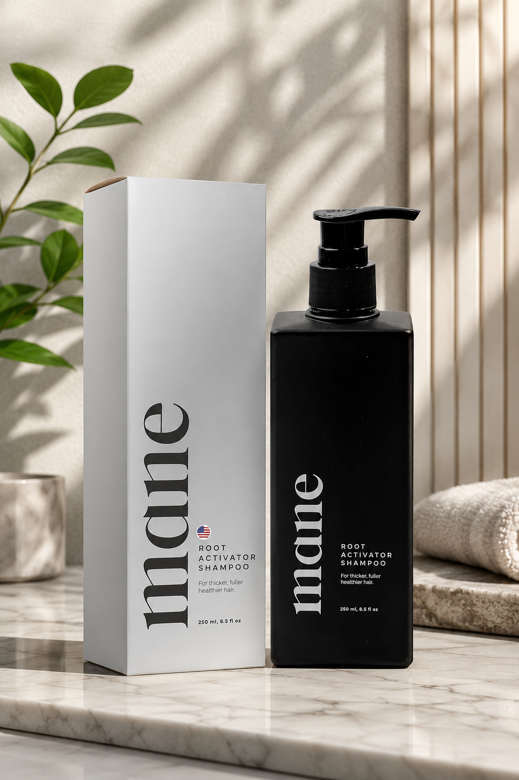 Mane Root Activator Shampoo for Thicker, Fuller & Healthier Hair – 250ml / 8.5 fl oz