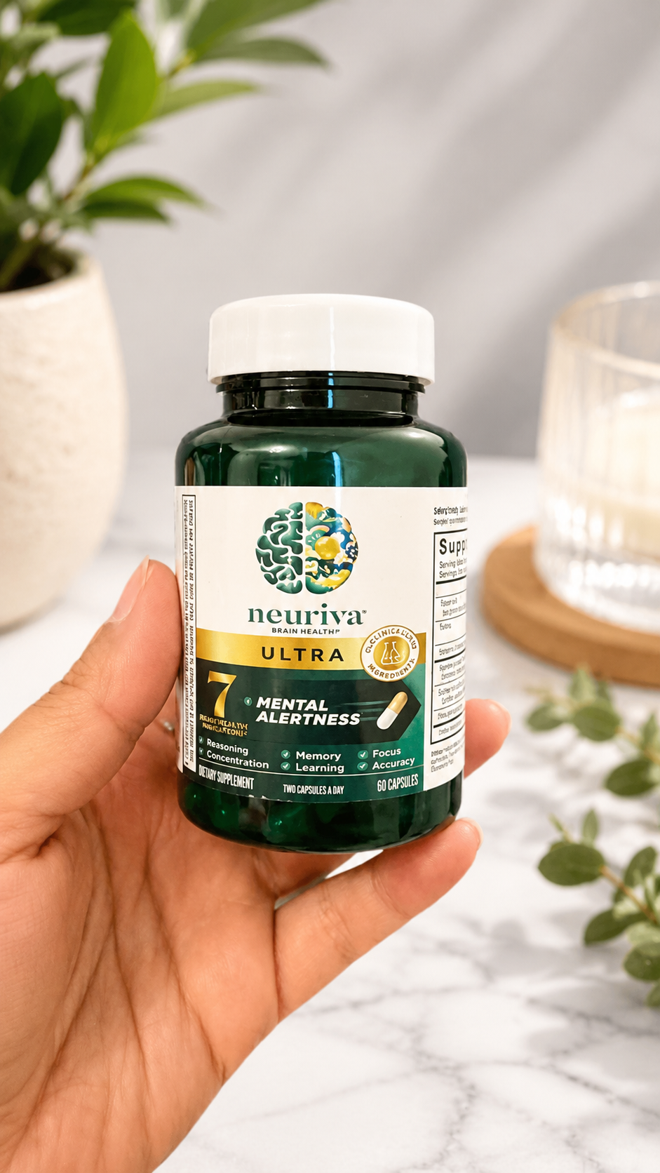 Neuriva Ultra Brain Health Supplement – Mental Alertness, Memory, Focus & Concentration – 60 Capsules
