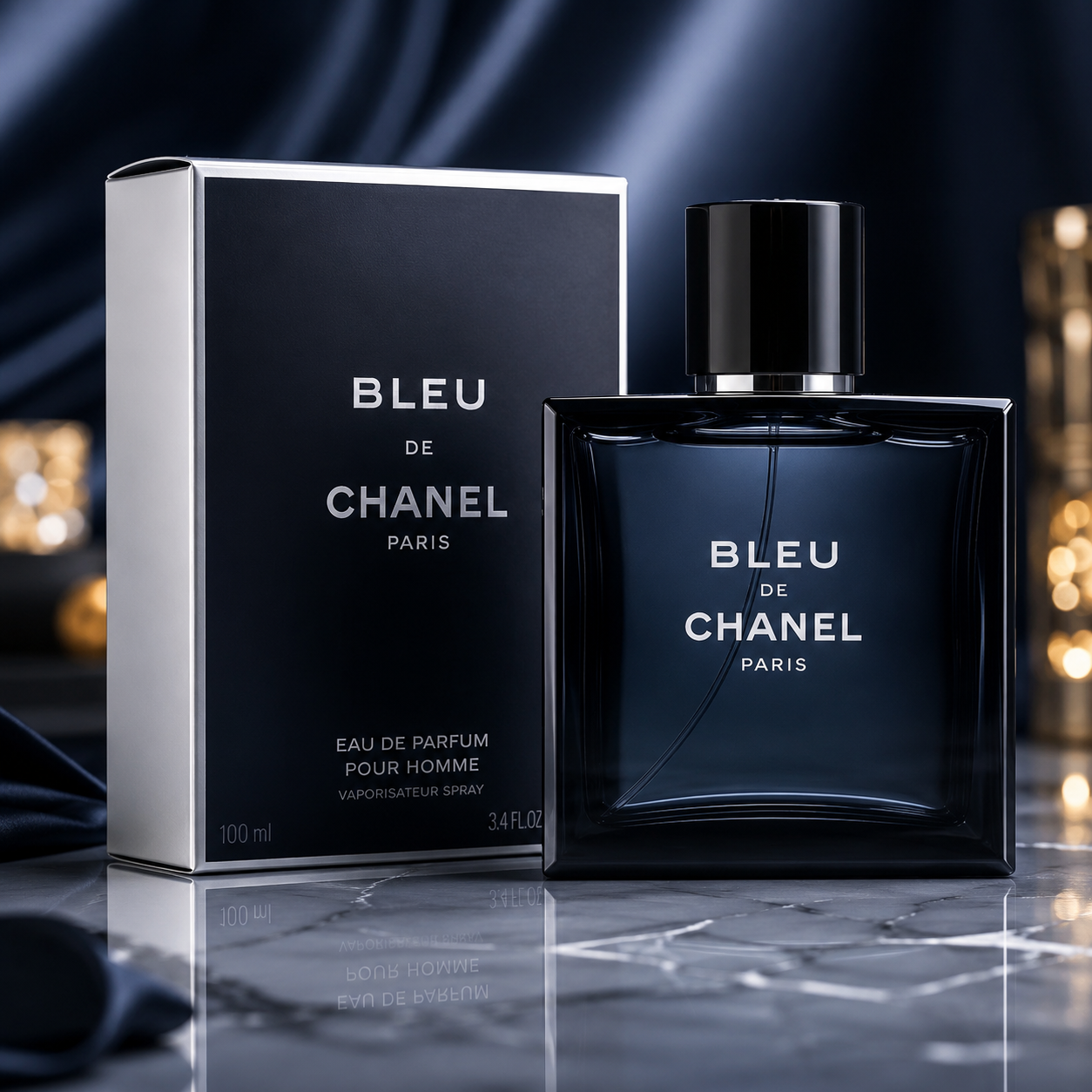 Bleu de Chanel Eau de Parfum Spray for Men 3.4 oz / 100 ml
